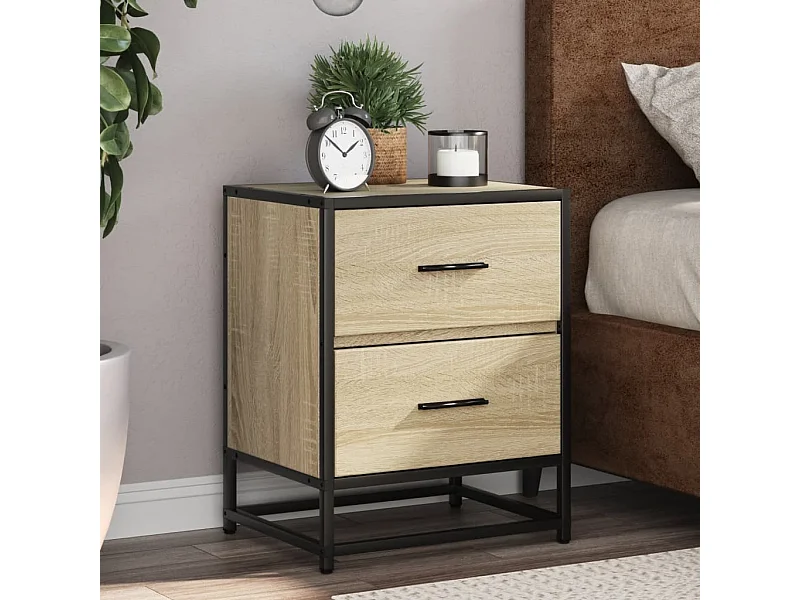 Table de chevet chêne sonoma 40x31x50 cm bois d’ingénierie