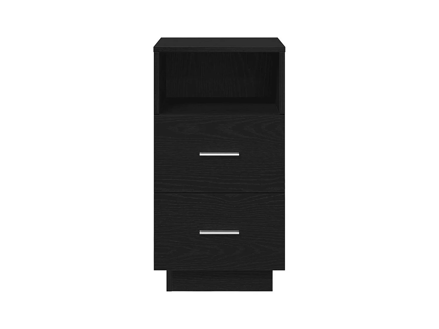 Table de chevet avec 2 tiroirs noir 36x36x68 cm