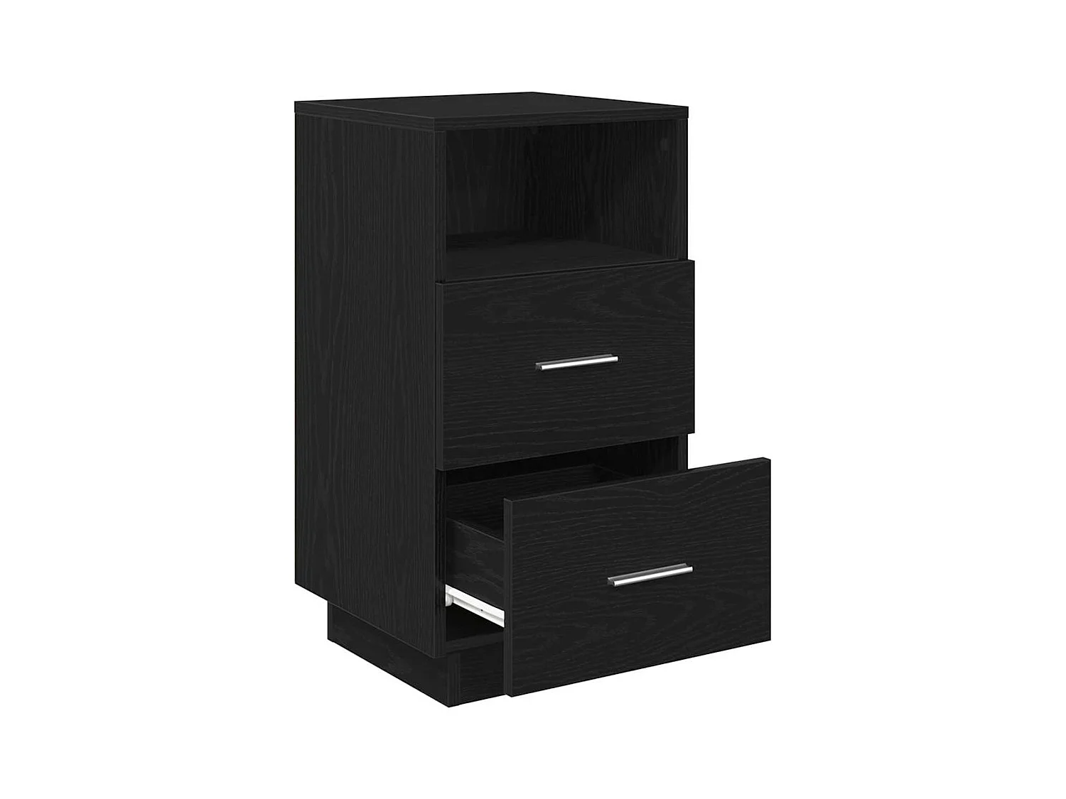 Table de chevet avec 2 tiroirs noir 36x36x68 cm