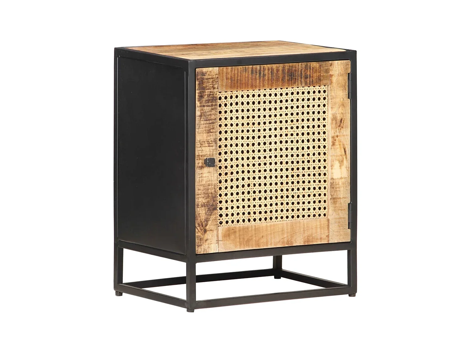 Mesita de noche 40x30x50 cm Madera de mango y caña natural