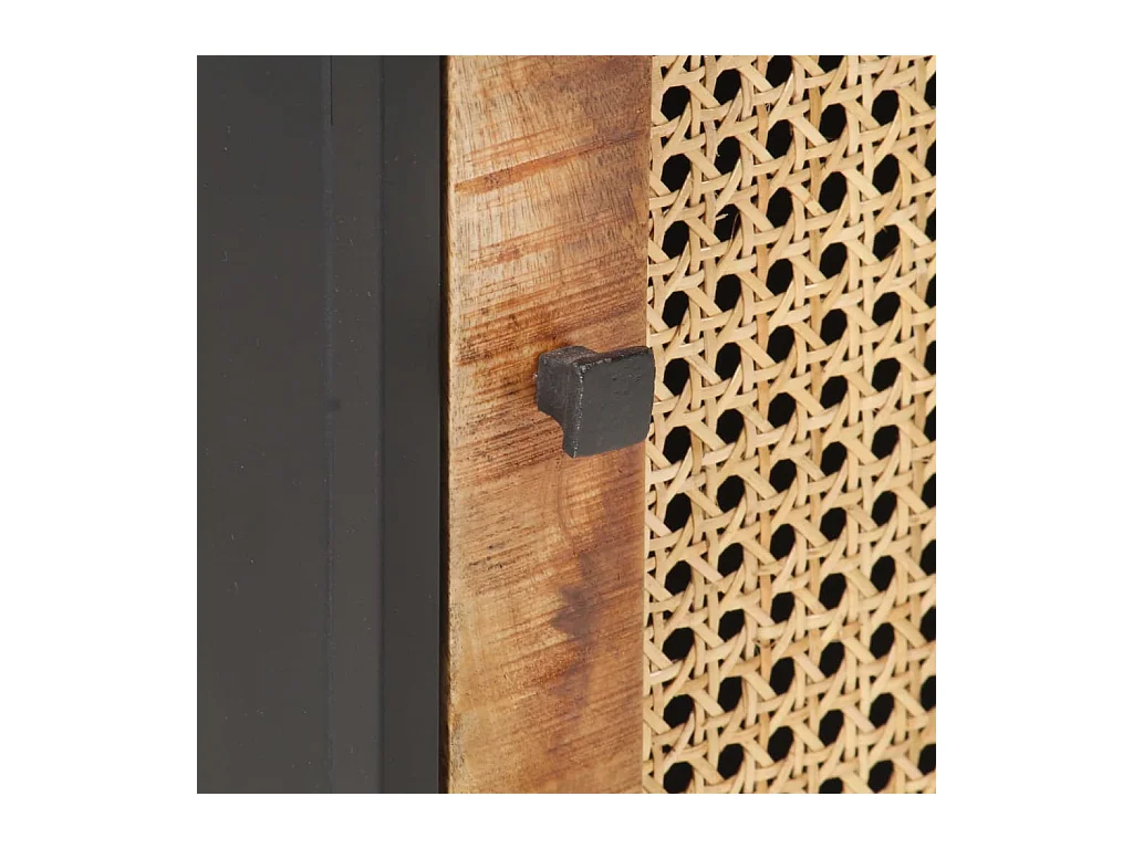 Mesita de noche 40x30x50 cm Madera de mango y caña natural