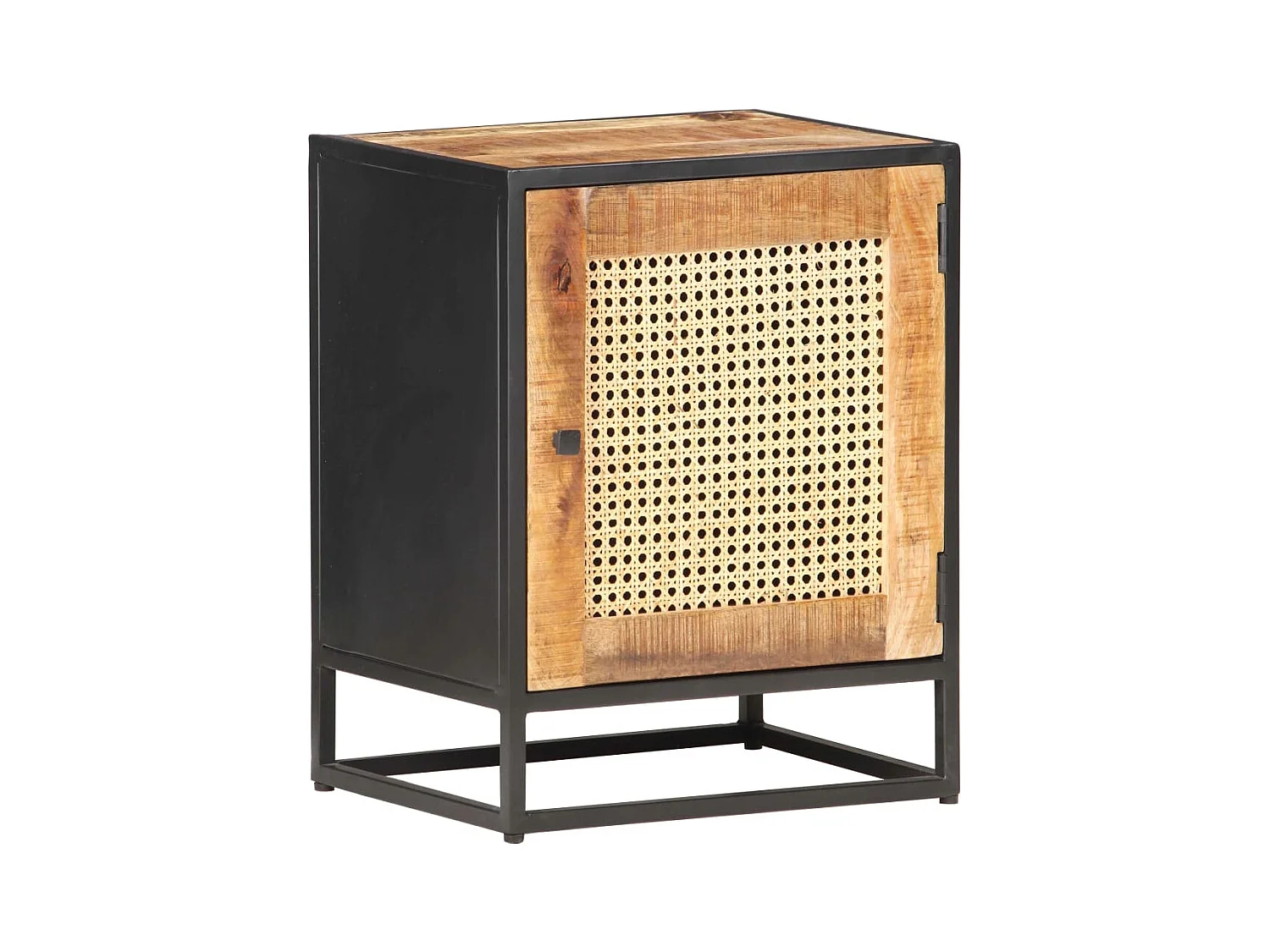 Mesita de noche 40x30x50 cm Madera de mango y caña natural