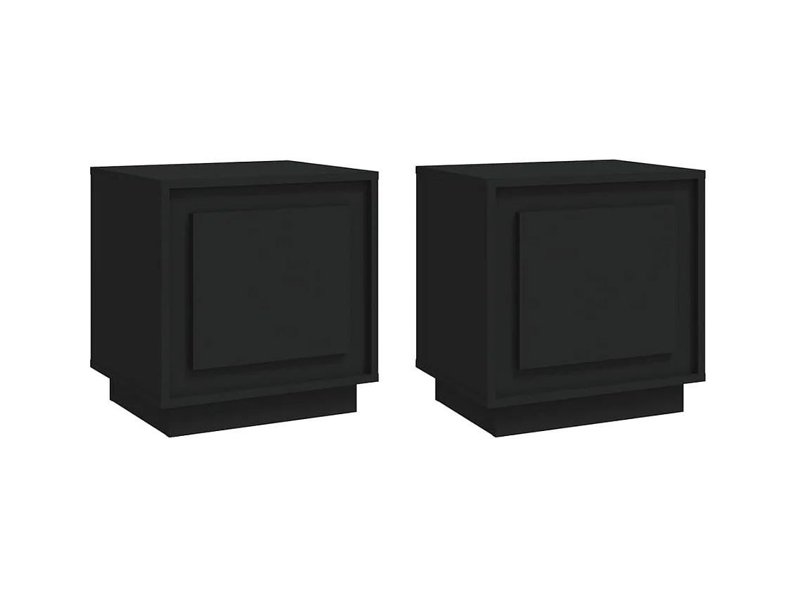 Nachtkastjes 2 stuks zwart 44x35x45 cm bewerkt hout