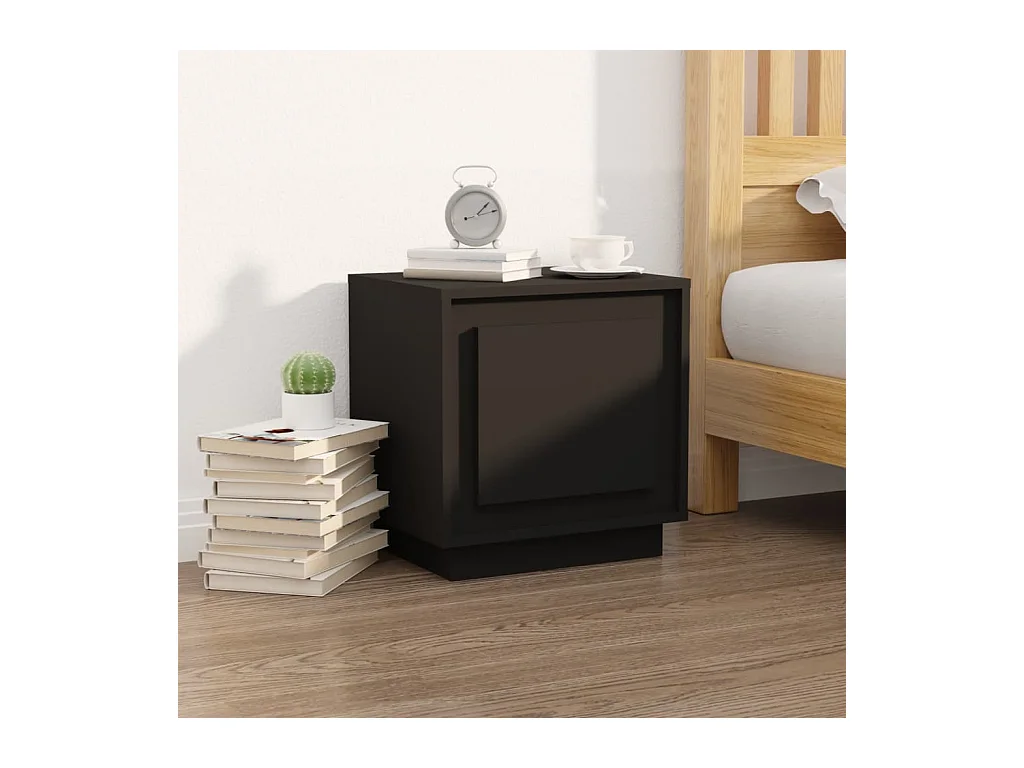 Nachtkastjes 2 stuks zwart 44x35x45 cm bewerkt hout