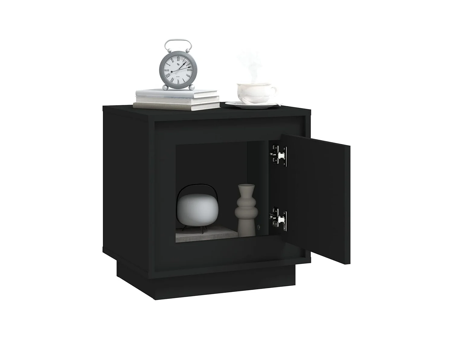 Nachtkastjes 2 stuks zwart 44x35x45 cm bewerkt hout