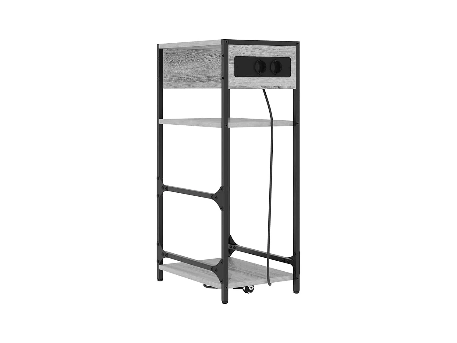 Comodino grigio Sonoma 40 x 27 x 76 cm in legno ingegnerizzato