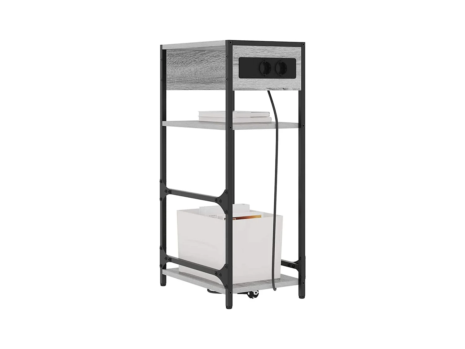 Comodino grigio Sonoma 40 x 27 x 76 cm in legno ingegnerizzato