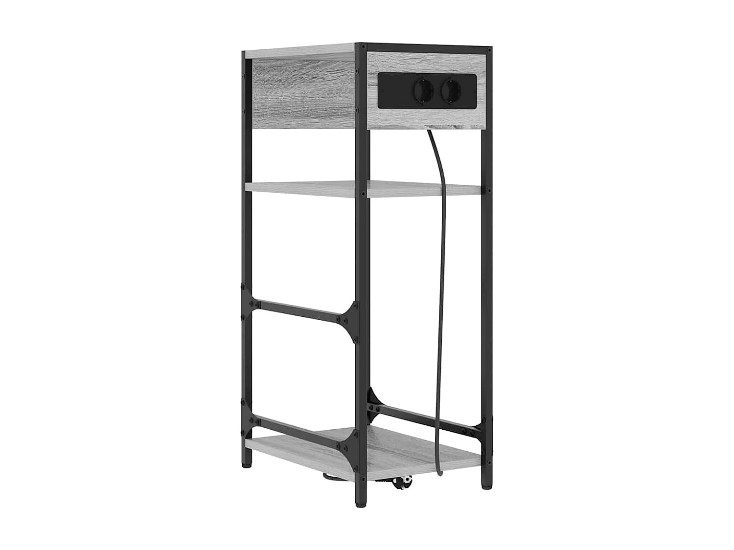 Sonoma Grey Nachtkastje 40 x 27 x 76 cm Bewerkt hout