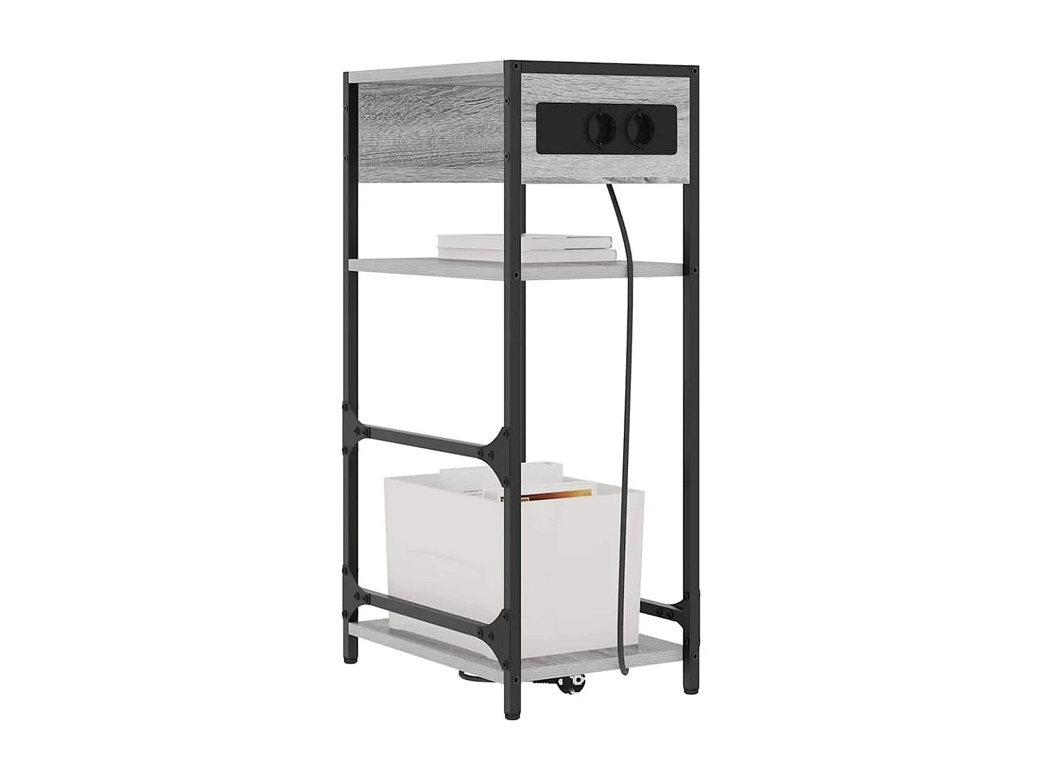 Sonoma Grey Nachtkastje 40 x 27 x 76 cm Bewerkt hout