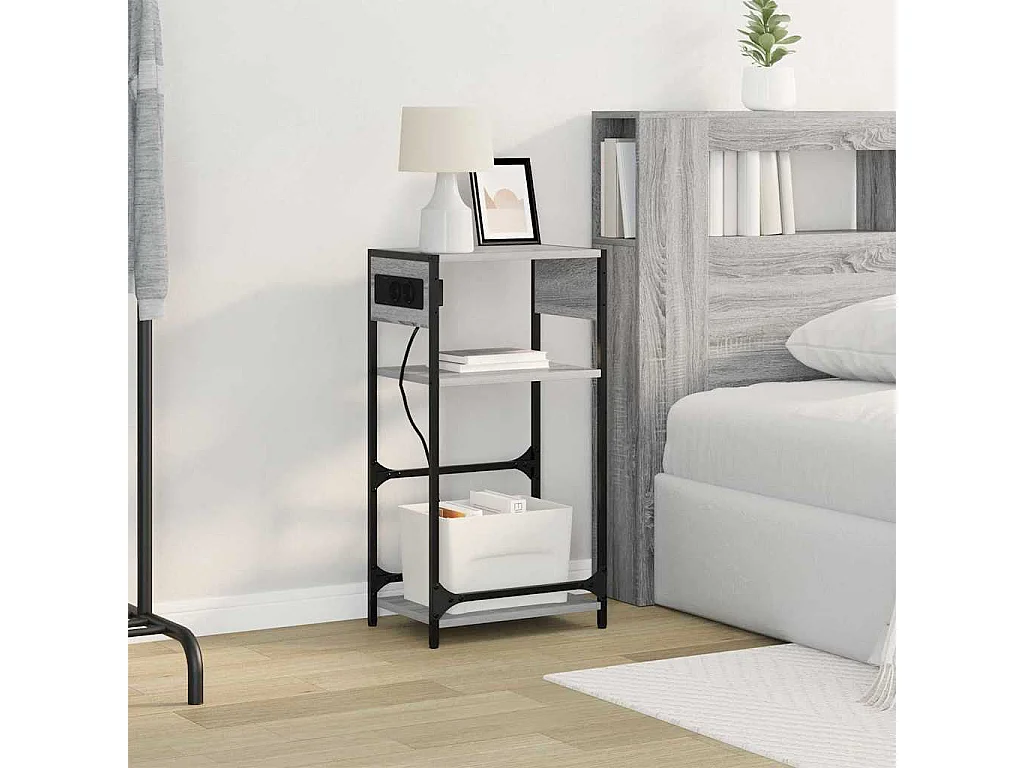 Sonoma Grey Nachtkastje 40 x 27 x 76 cm Bewerkt hout