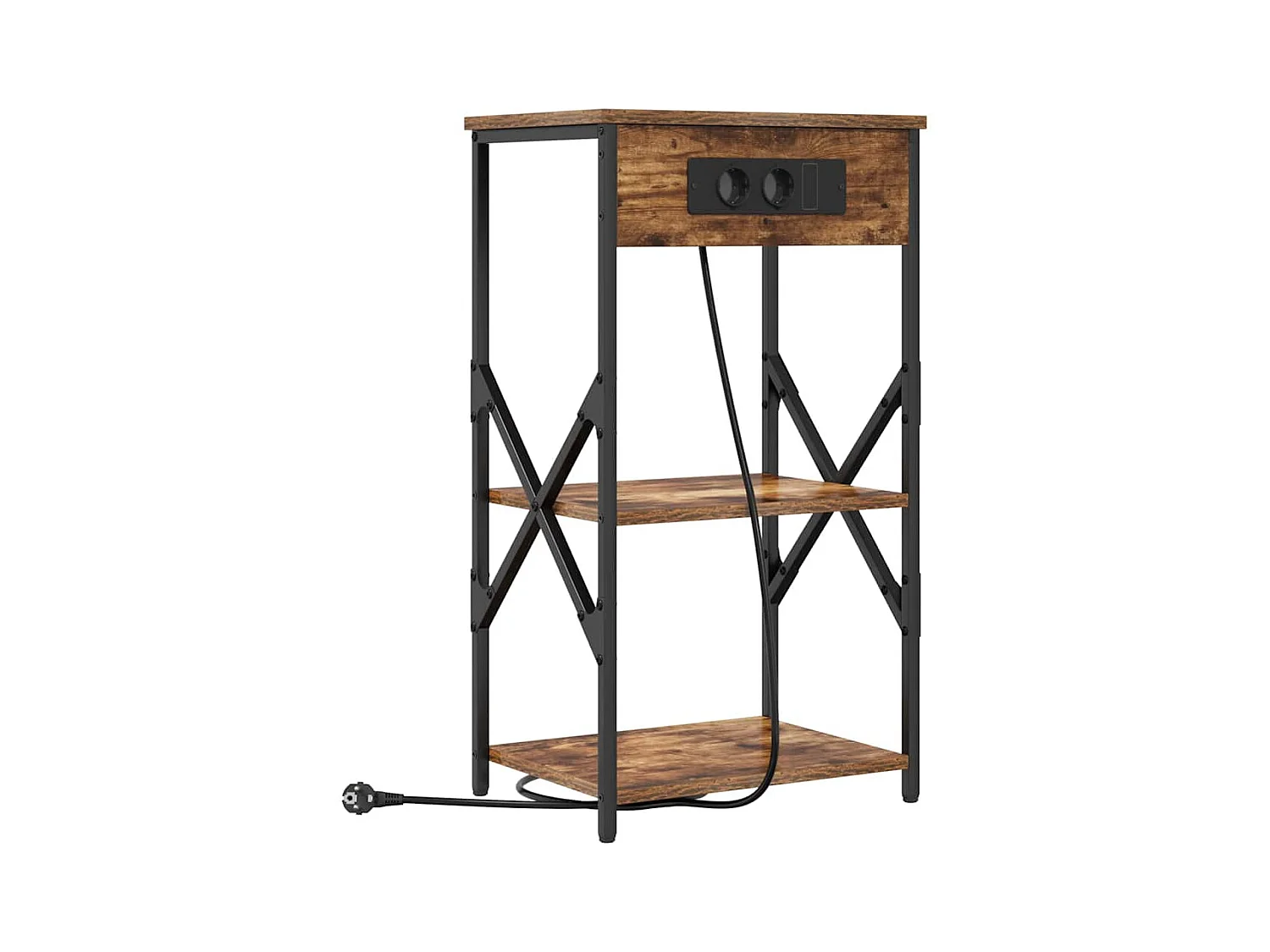 Nachtkastje Gerookt Eiken 41 x 31 x 76 cm Technisch Hout