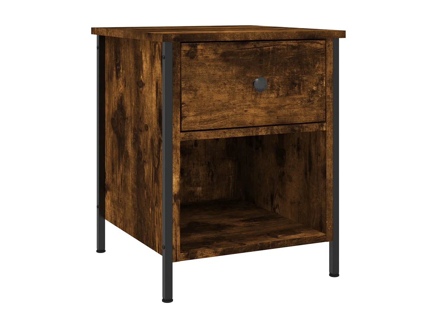 Table de chevet chêne fumé 40x42x50 cm bois d'ingénierie