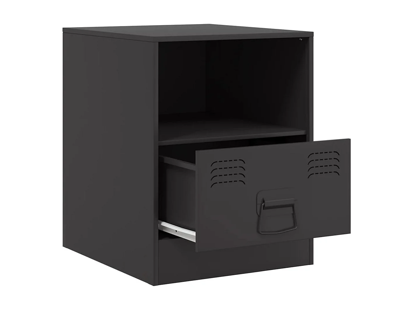 Comodino nero 34,5x39x44 cm in acciaio