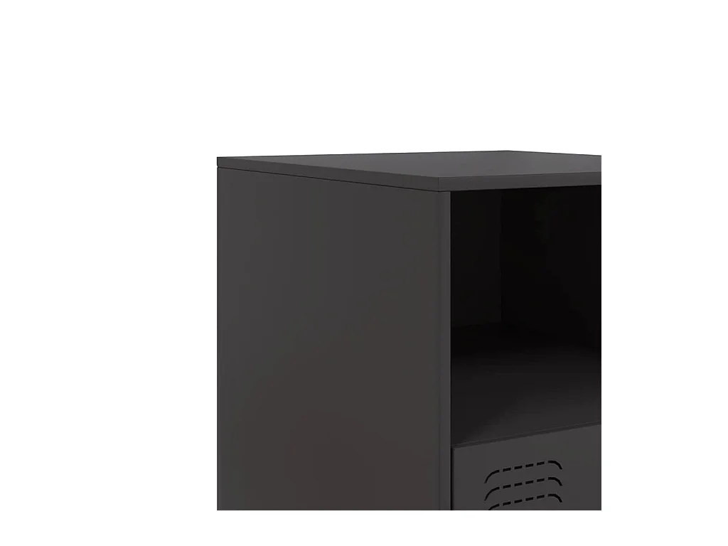 Table de chevet noir 34,5x39x44 cm acier