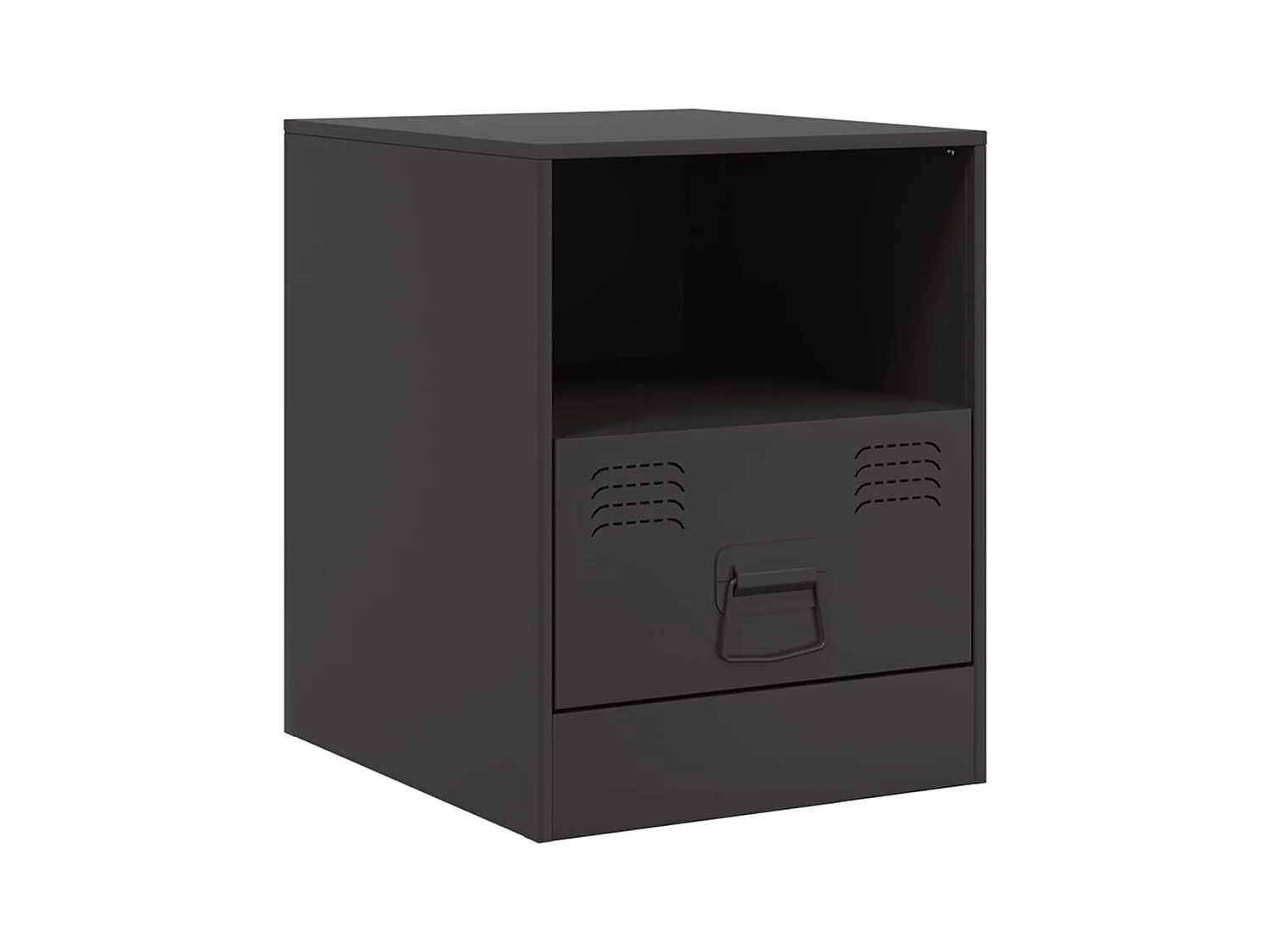 Table de chevet noir 34,5x39x44 cm acier