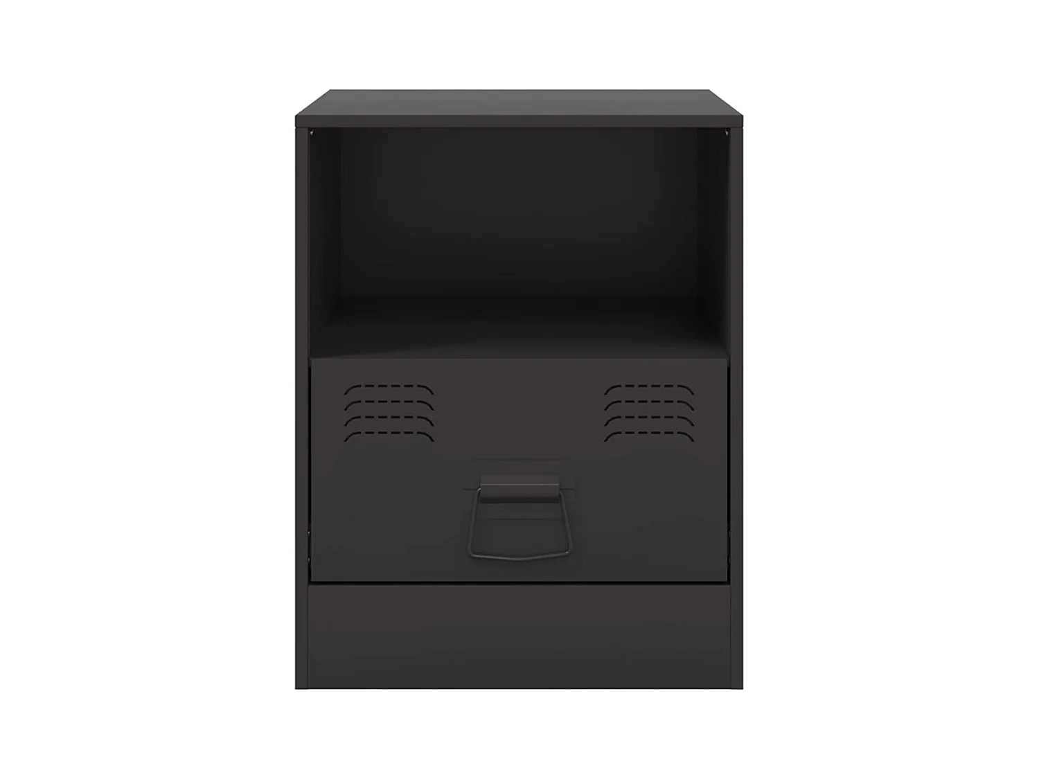 Table de chevet noir 34,5x39x44 cm acier