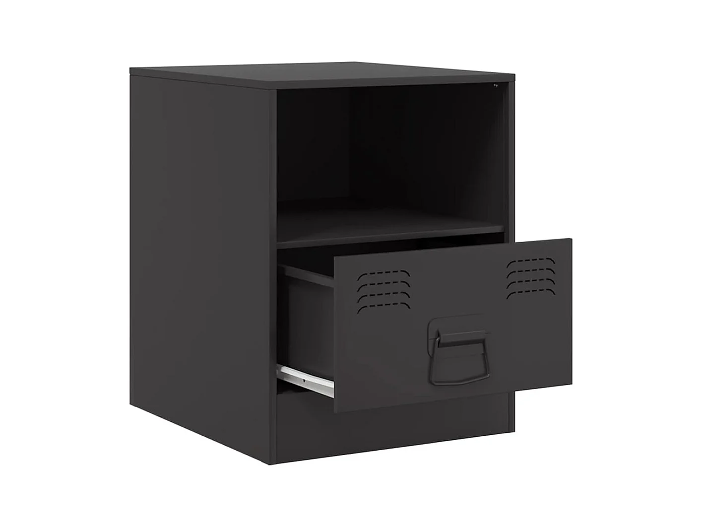 Table de chevet noir 34,5x39x44 cm acier