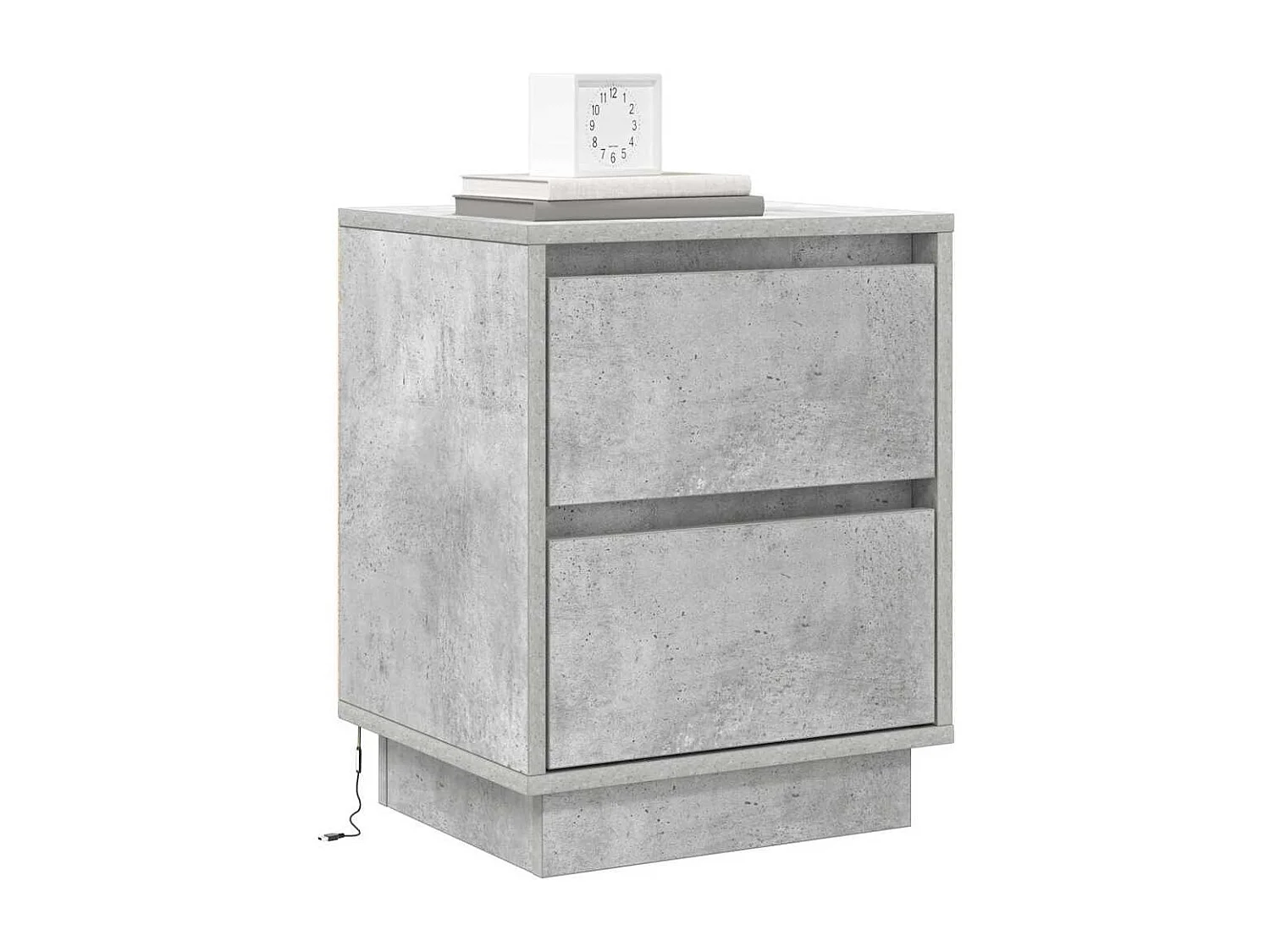 Cabinet de chevet avec 2 pcs Gris béton 39 x 34.5 x 50 cm