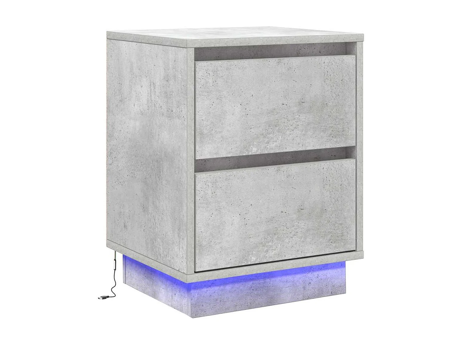Cabinet de chevet avec 2 pcs Gris béton 39 x 34.5 x 50 cm