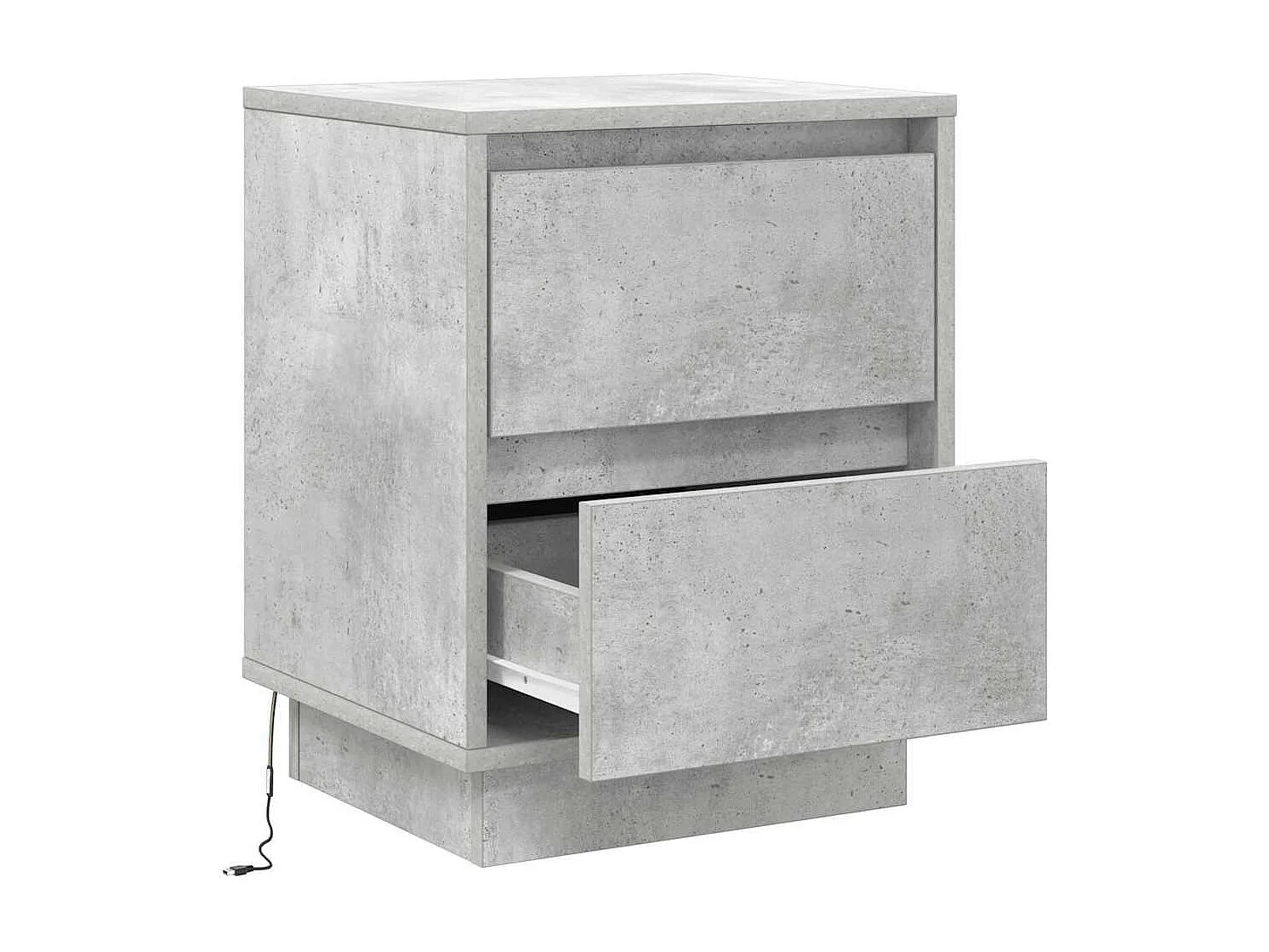 Cabinet de chevet avec 2 pcs Gris béton 39 x 34.5 x 50 cm