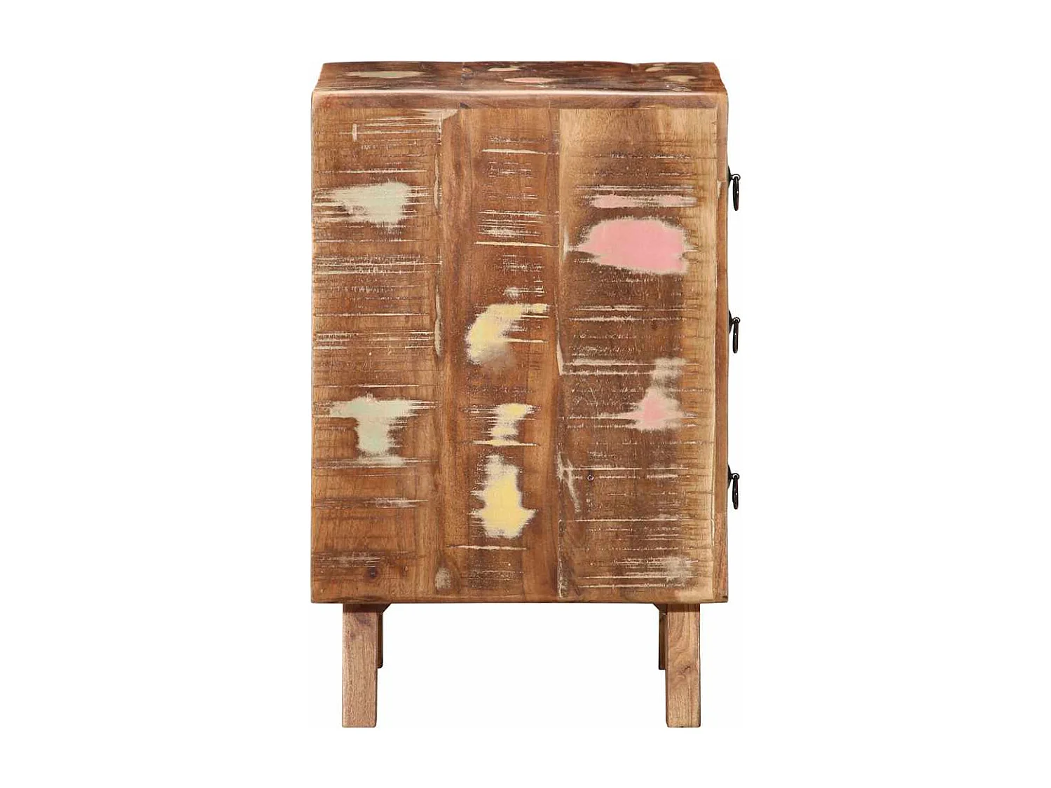 Comodino 2 pezzi 37x32x50 cm in legno massello di recupero