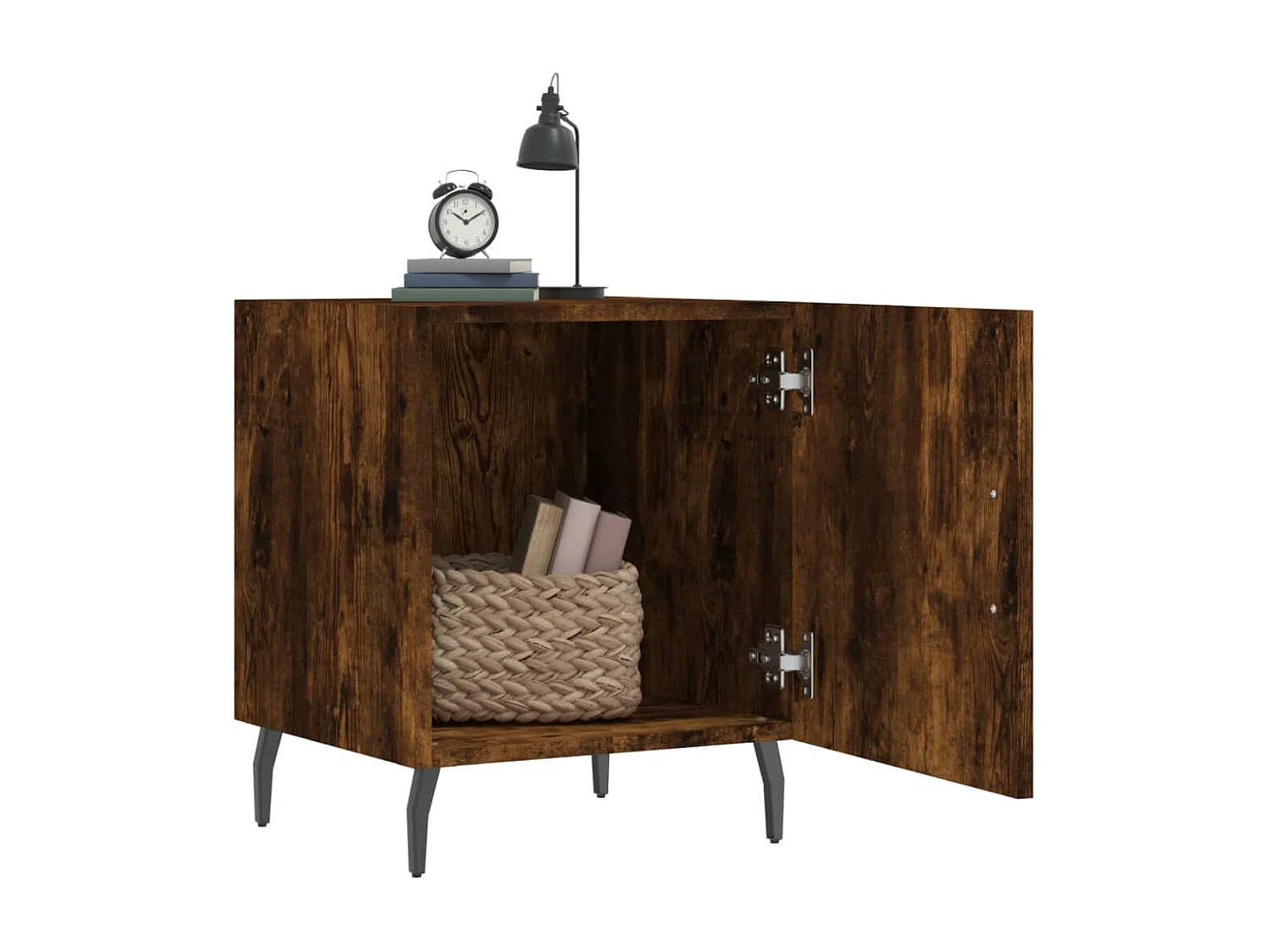 Nachtkastjes 2 stuks gerookt eiken 40x40x50 cm bewerkt hout