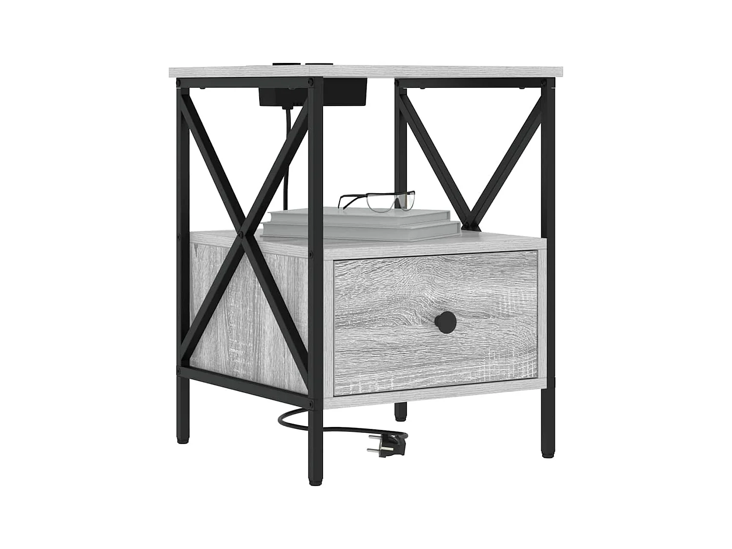 Comodino 2 pezzi Sonoma grigio 41,5 x 40,5 x 55 cm