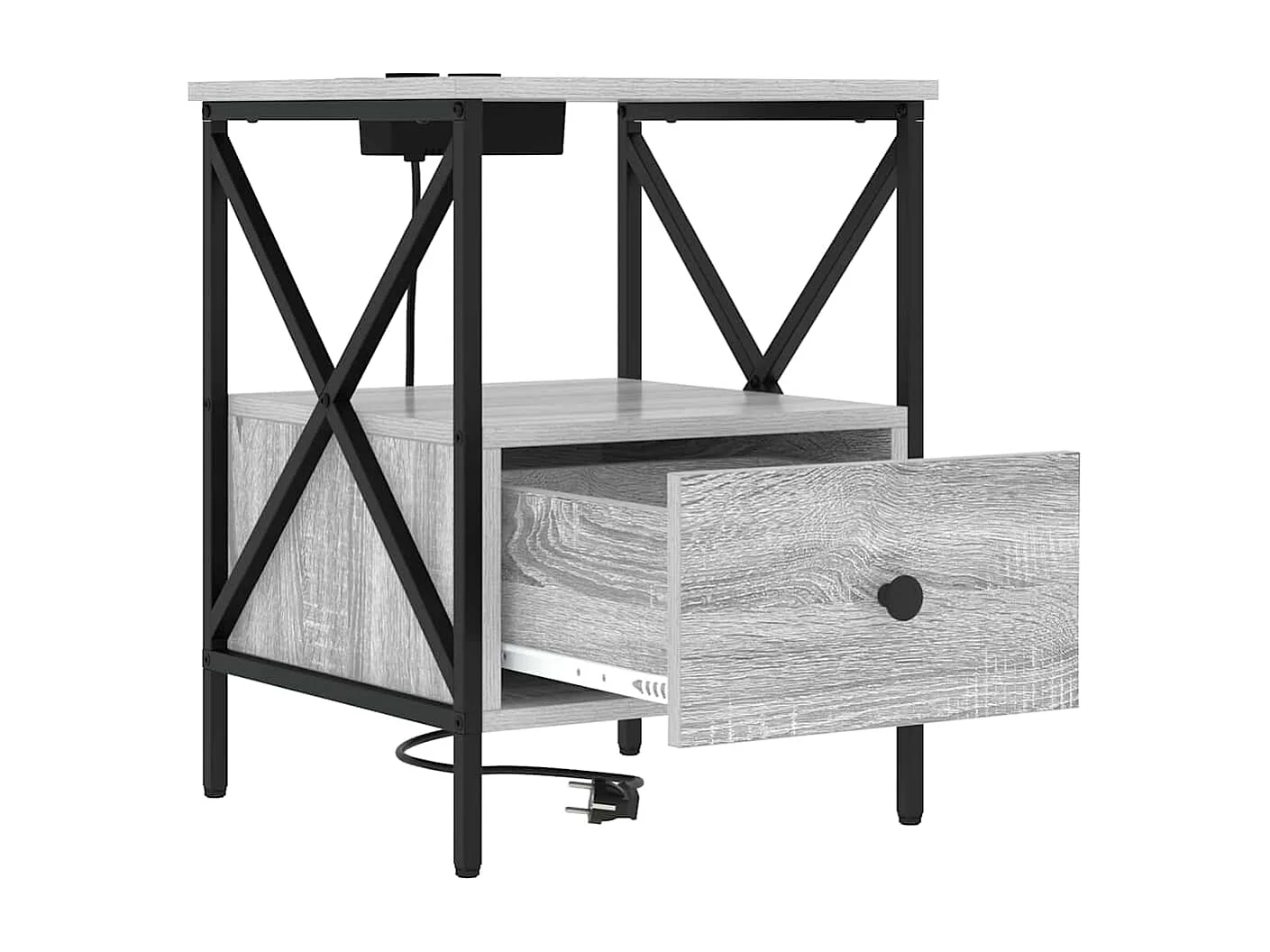 Comodino 2 pezzi Sonoma grigio 41,5 x 40,5 x 55 cm