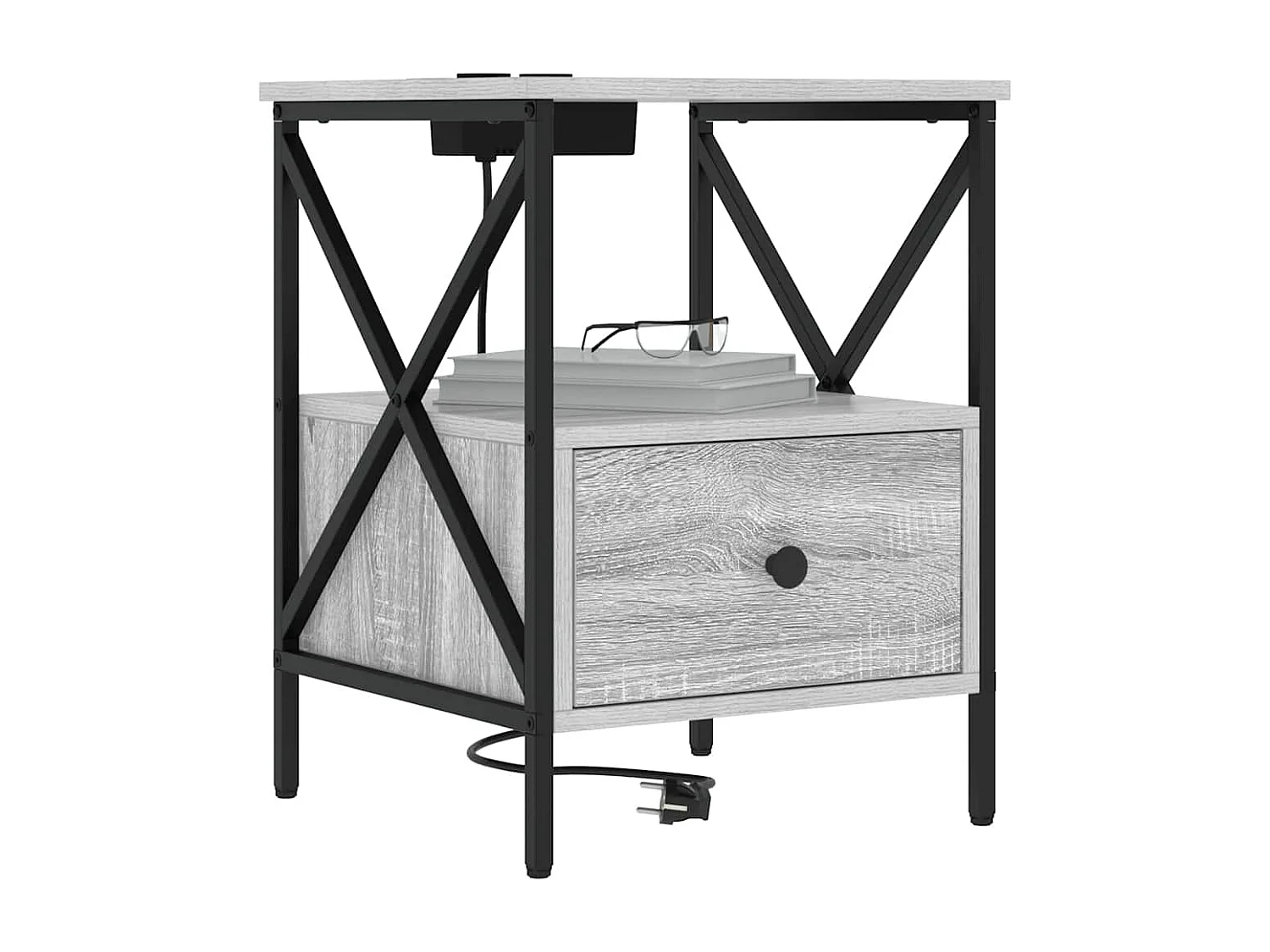 Nachtkastje 2 stuks Sonoma grijs 41,5 x 40,5 x 55 cm