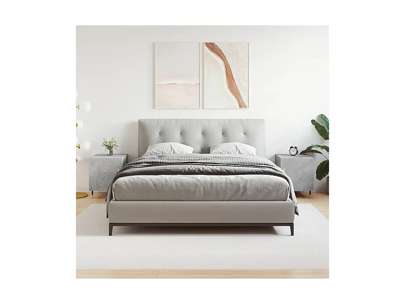 Mesitas de noche 2 piezas gris hormigón 40x40x50 cm madera de ingeniería