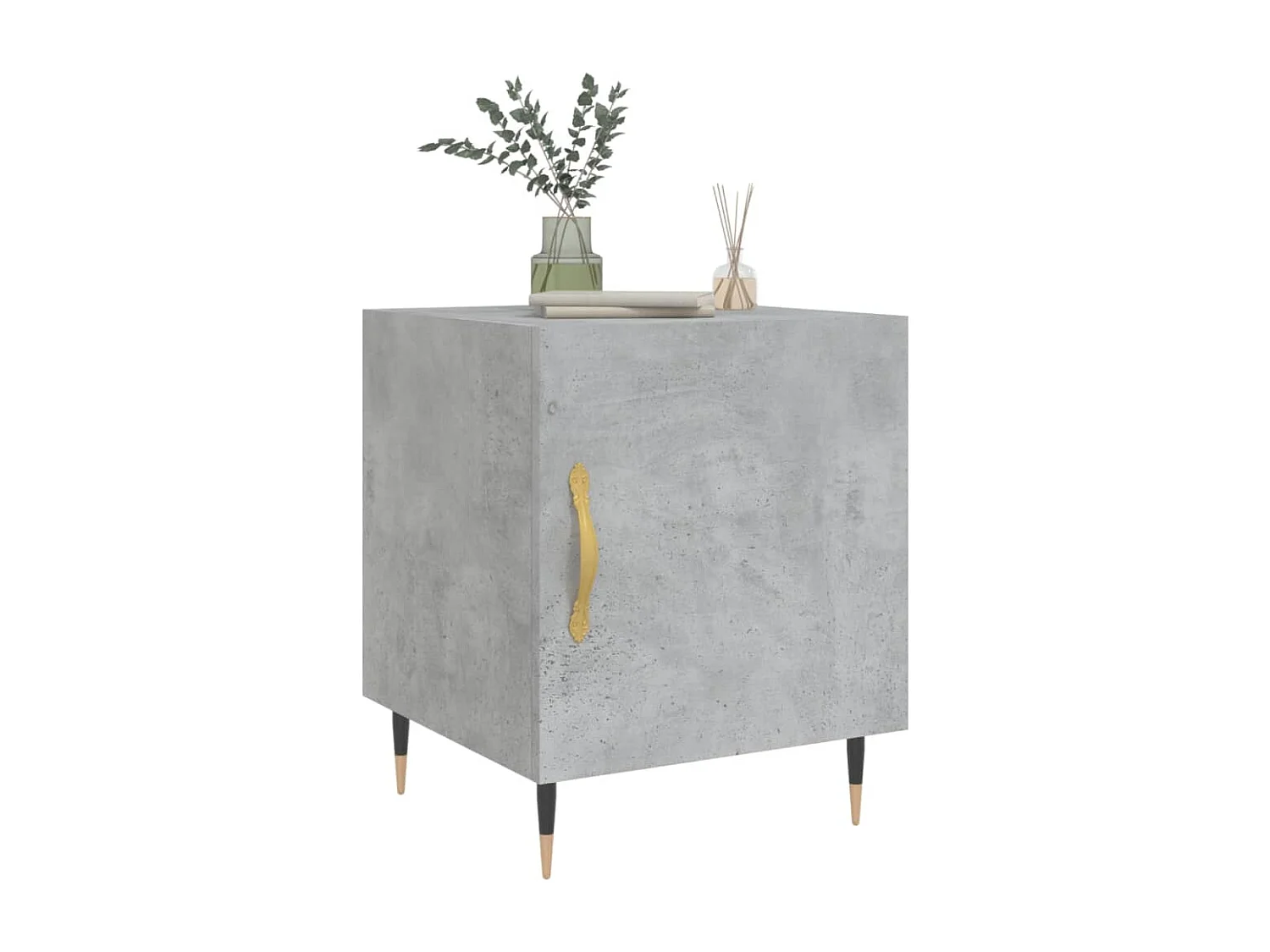 Comodini 2 pezzi grigio cemento 40x40x50 cm in legno ingegnerizzato