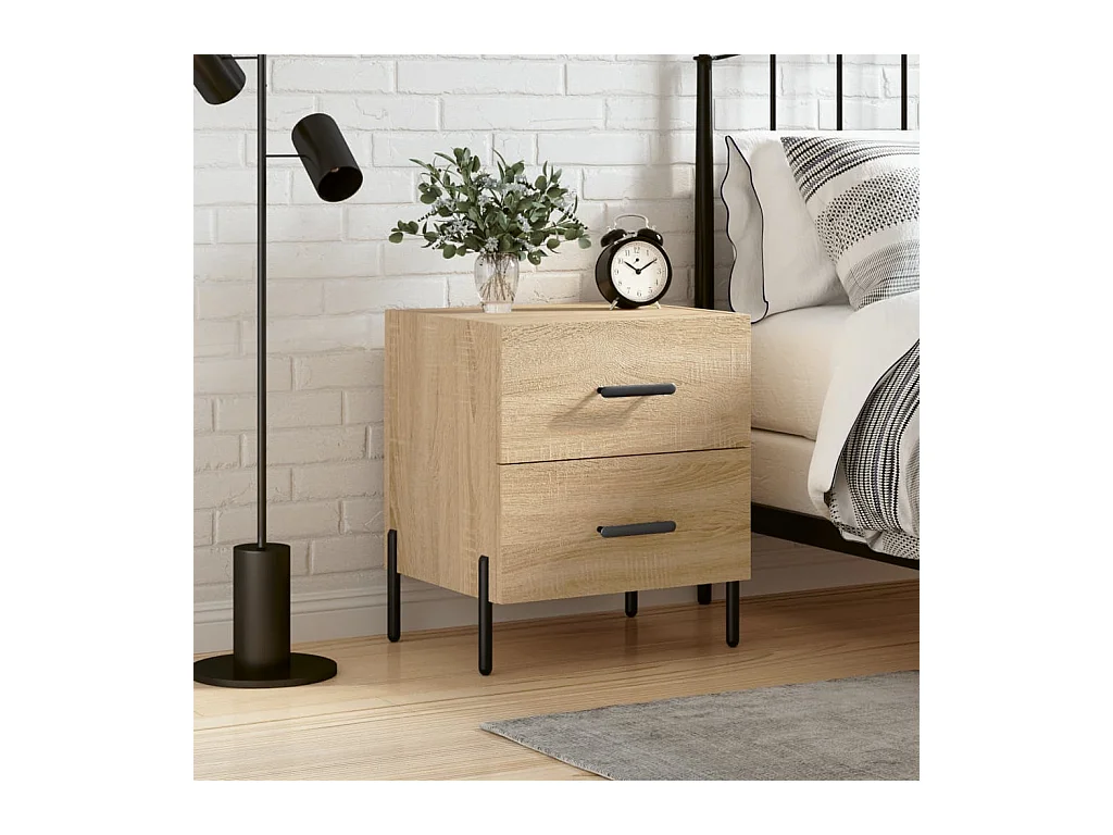 Table de chevet chêne sonoma 40x35x47,5 cm bois d’ingénierie