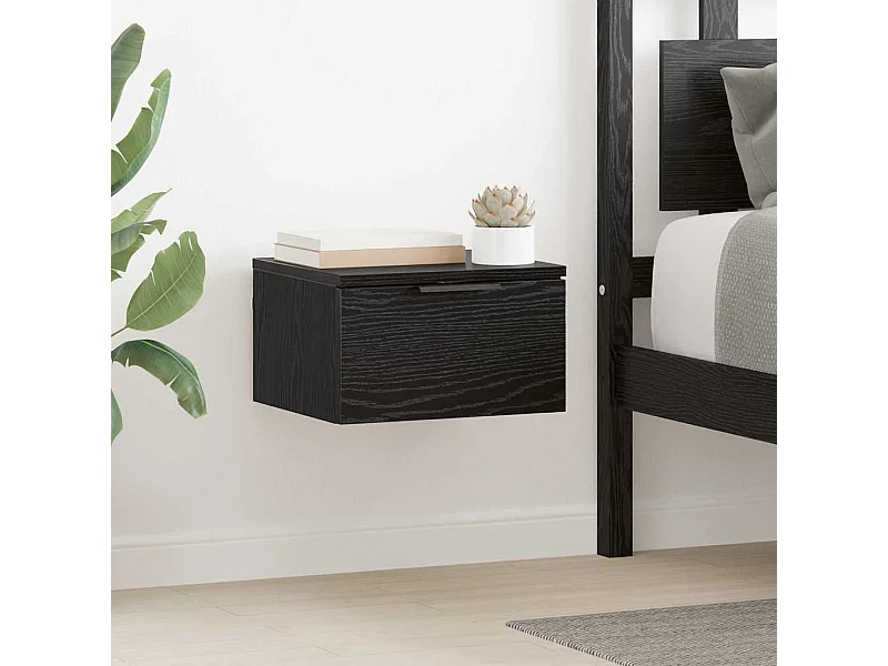 Comodino con cassetto 2 pz Rovere nero 34 x 30 x 20 cm