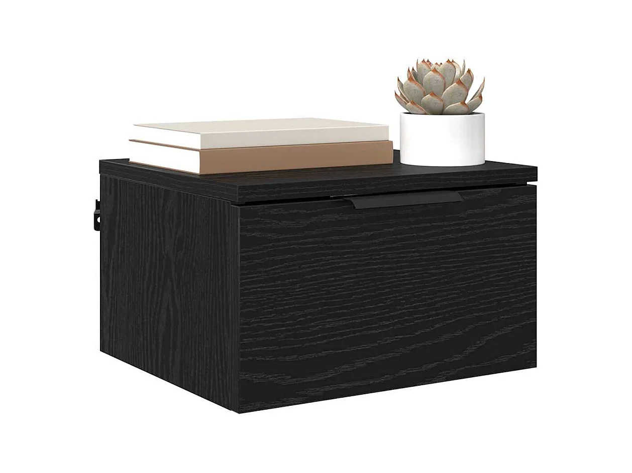 Comodino con cassetto 2 pz Rovere nero 34 x 30 x 20 cm