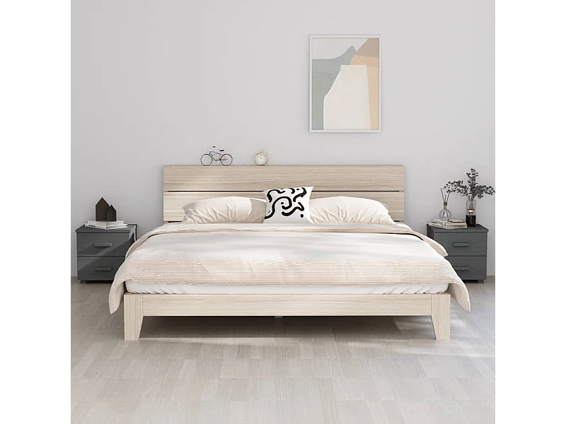 HAMAR Nachtkastjes 2 stuks Donkergrijs 40x35x44,5cm Massief Hout