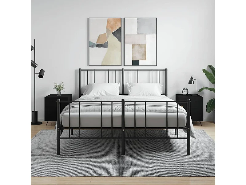 Nachtkastjes 2 stuks zwart 40x40x50 cm bewerkt hout