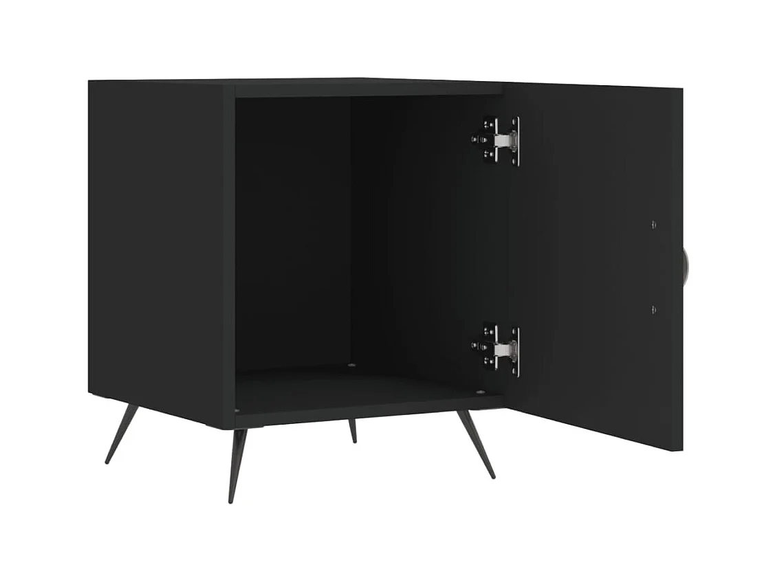 Nachtkastjes 2 stuks zwart 40x40x50 cm bewerkt hout