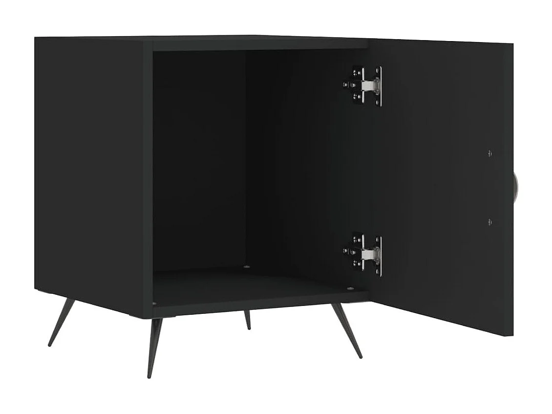 Comodini 2 pezzi neri 40x40x50 cm in legno ingegnerizzato