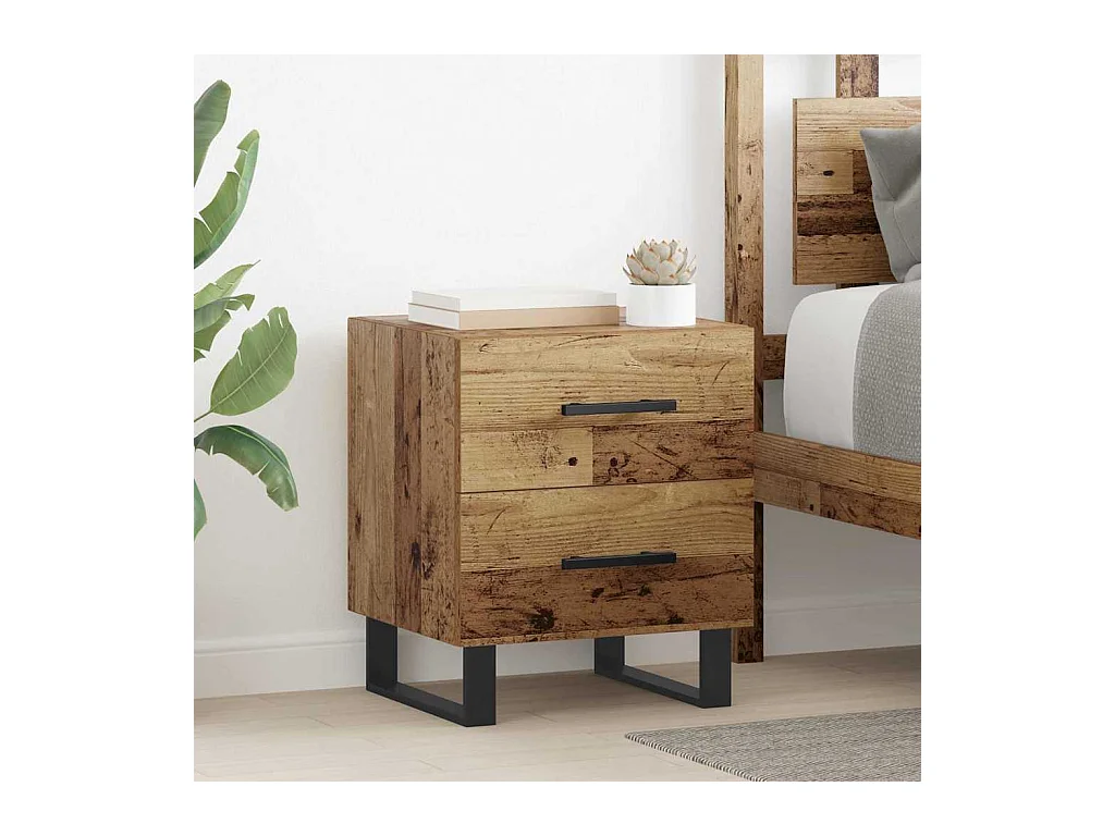 Cabinet de chevet avec tiroir Bois ancien 40 x 35 x 47.5 cm