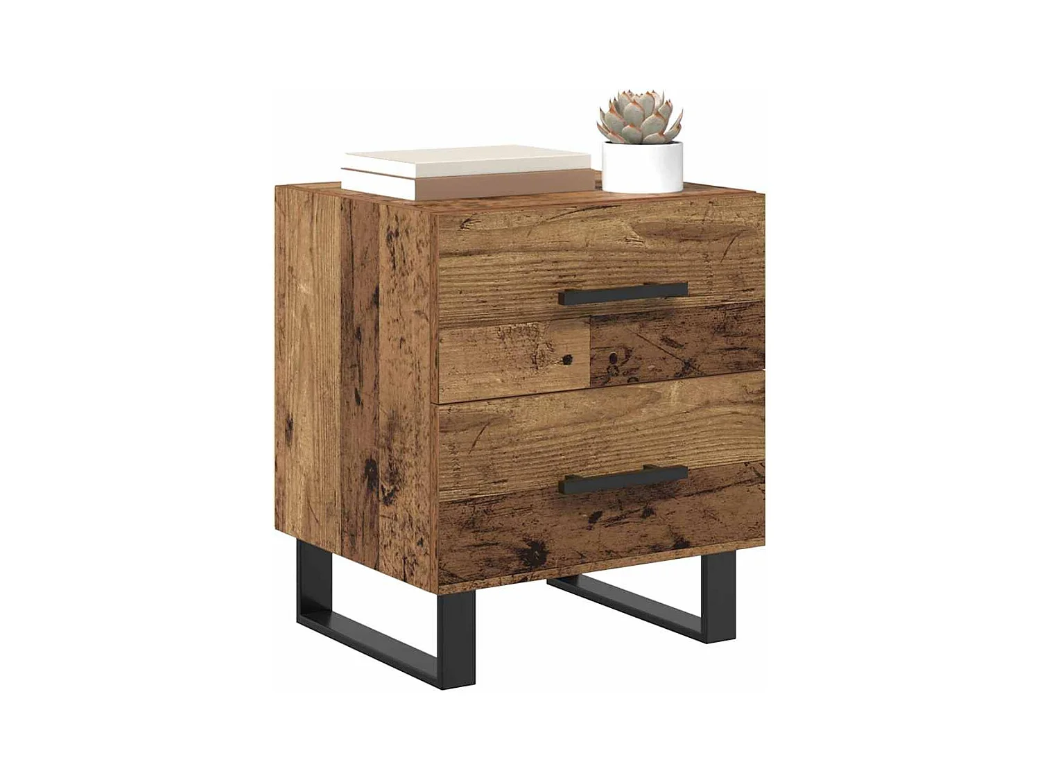Cabinet de chevet avec tiroir Bois ancien 40 x 35 x 47.5 cm
