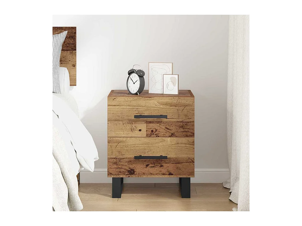 Cabinet de chevet avec tiroir Bois ancien 40 x 35 x 47.5 cm