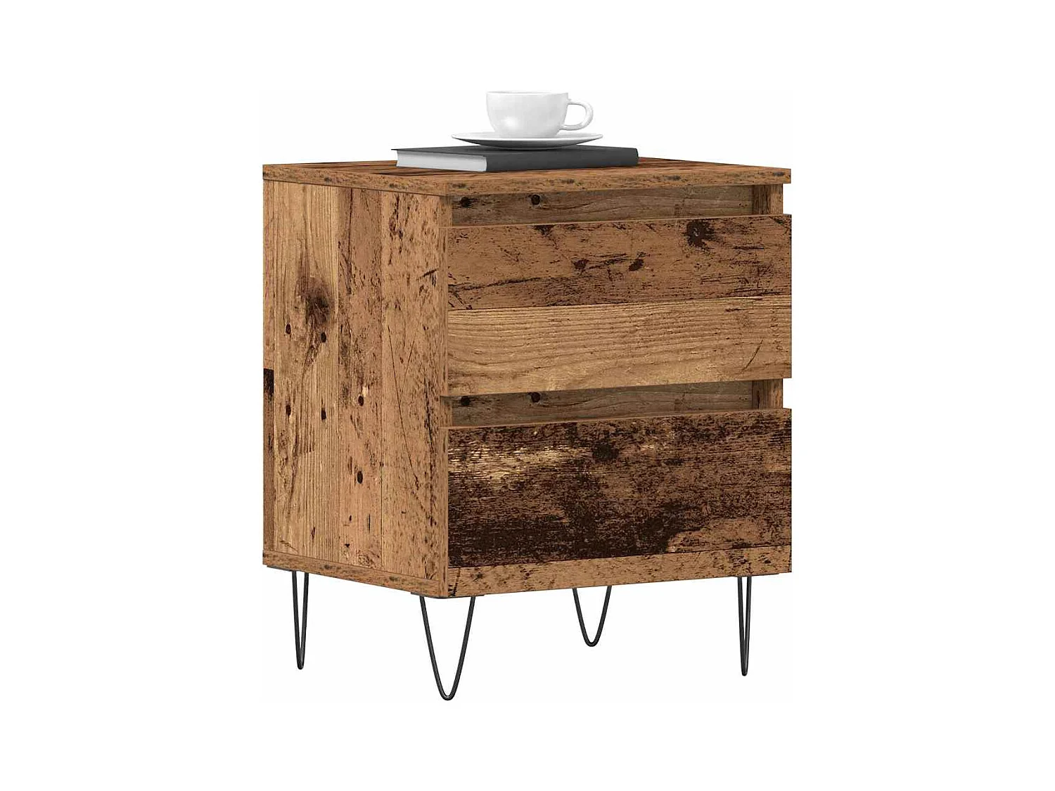 Cabinet de chevet avec tiroir 2 pcs Bois ancien 40 x 35 x 50 cm