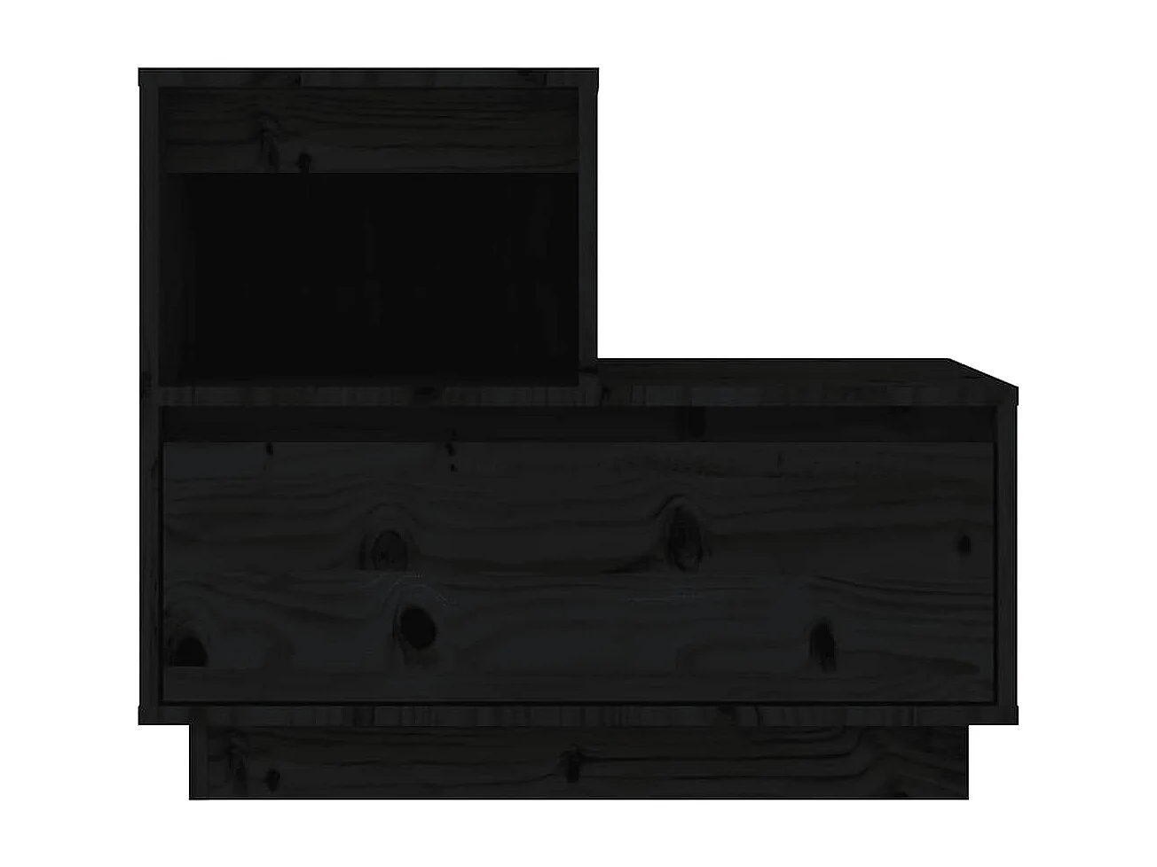 Comodini 2 pz Nero 60x34x51 cm Legno massello di pino