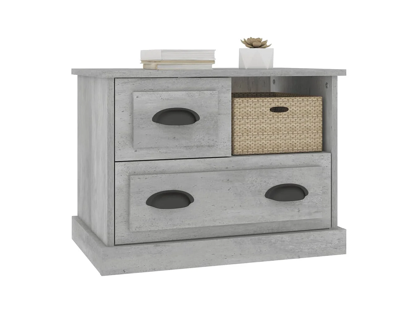 Mesita de noche de hormigón gris 60x39x45 cm