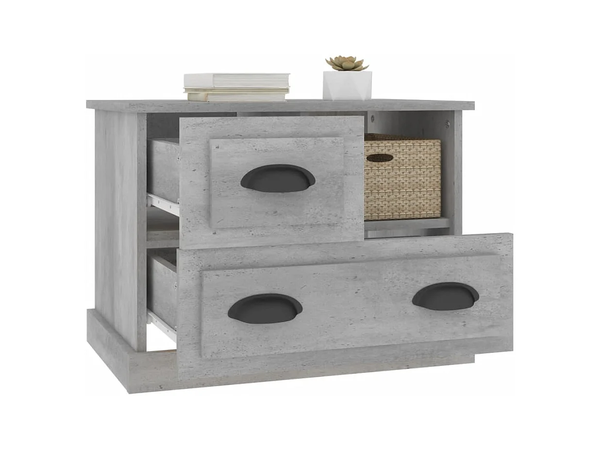 Mesita de noche de hormigón gris 60x39x45 cm