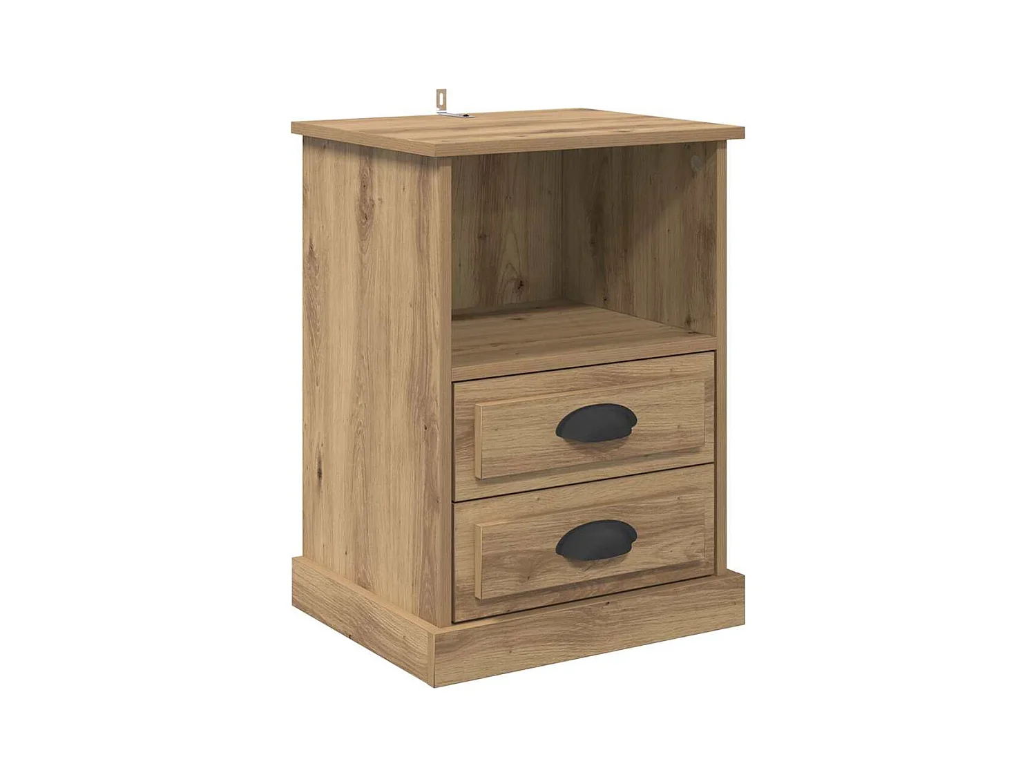 Mesilla de noche con cajón, roble artesanal, 43 x 36 x 60 cm