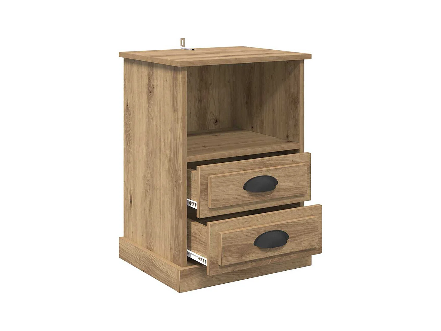 Mesilla de noche con cajón, roble artesanal, 43 x 36 x 60 cm