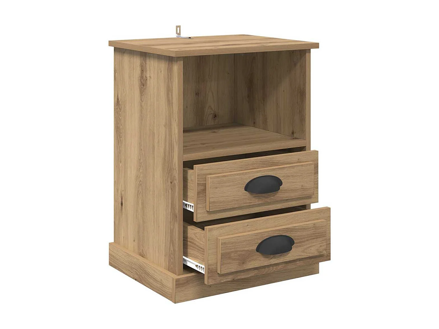 Cabinet de chevet avec tiroir chêne artisanal 43 x 36 x 60 cm