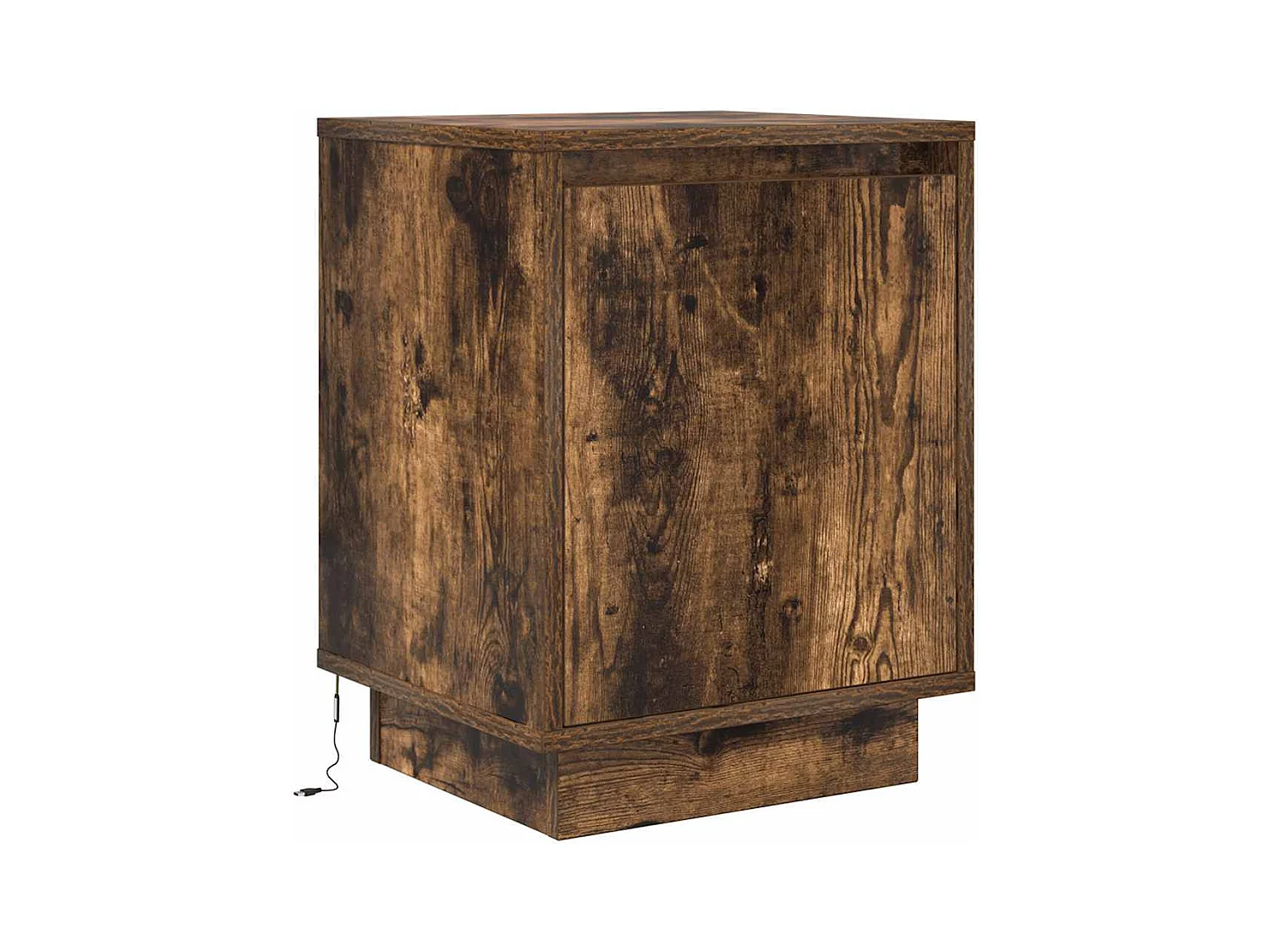 Mesitas de noche con luces LED 2 piezas roble ahumado 38x34x50 cm