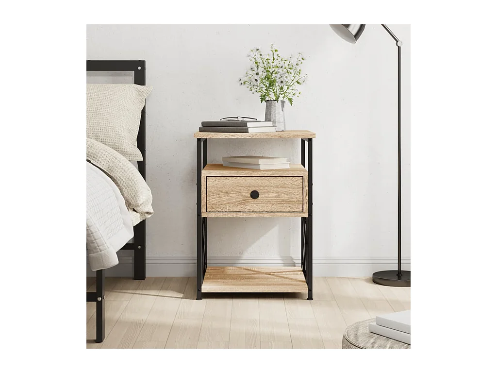 Comodino in rovere Sonoma 40x42x55 cm in legno ingegnerizzato